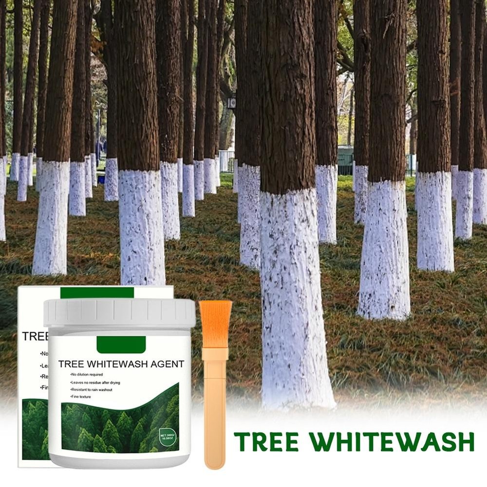 Long-Lasting Tree Whitewash Agent, Tree Trunk Paint, 300g White Whitewash YDZ