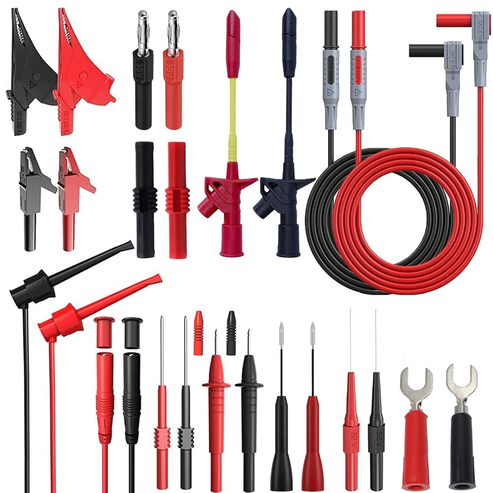 Multimeter Leads Set with Alligator Clips, Insulation Piercing Clip and Pr...