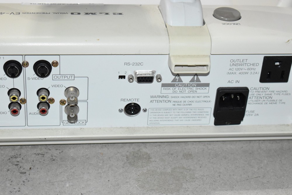 Elmo Auto Focus Overhead Visual Presenter Camera Projector Model EV-400AF