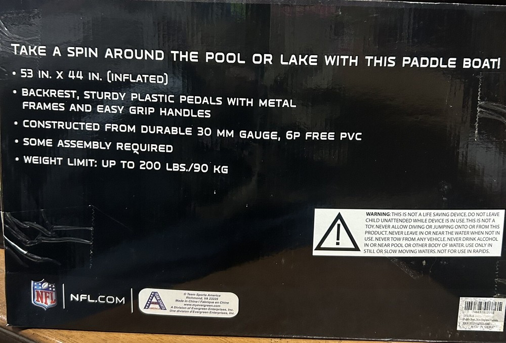 New England Patriots Inflatable Paddle Boat