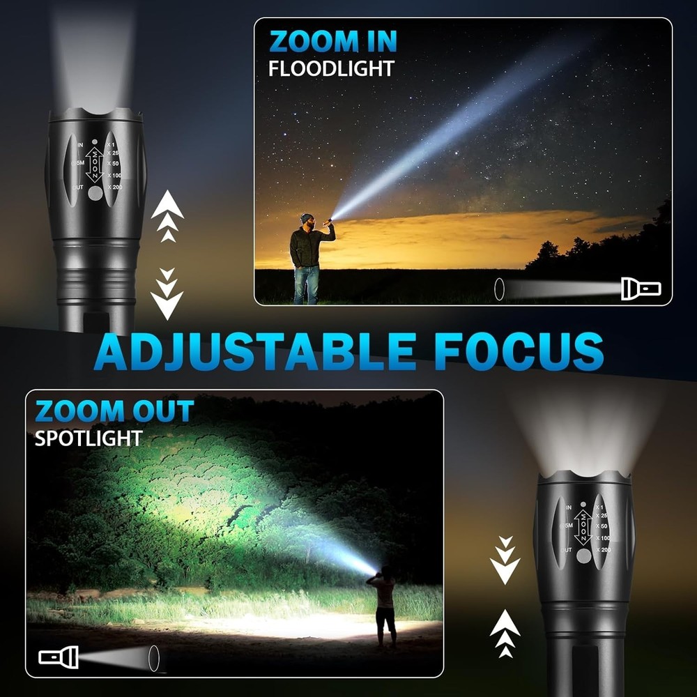 5 Mode Tactical LED Flashlight, High Lumens Mini Flash Light for Camping, 6 Pack