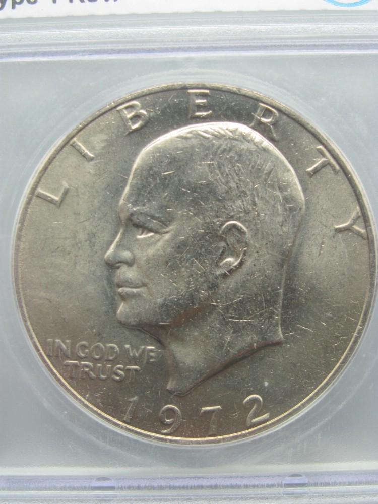 1972 Type 1 Reverse Eisenhower 'Ike' Dollar ICG MS 64