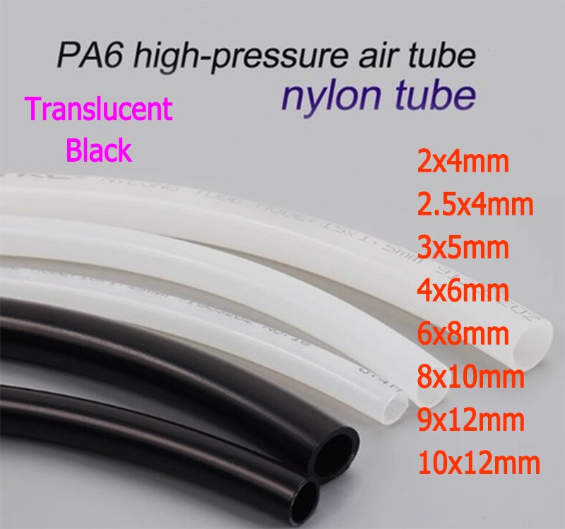 Nylon PA Tube/Tubing Hard Pneumatic Pipe ID 2mm-10mm Air Water Fuel Oil Petrol