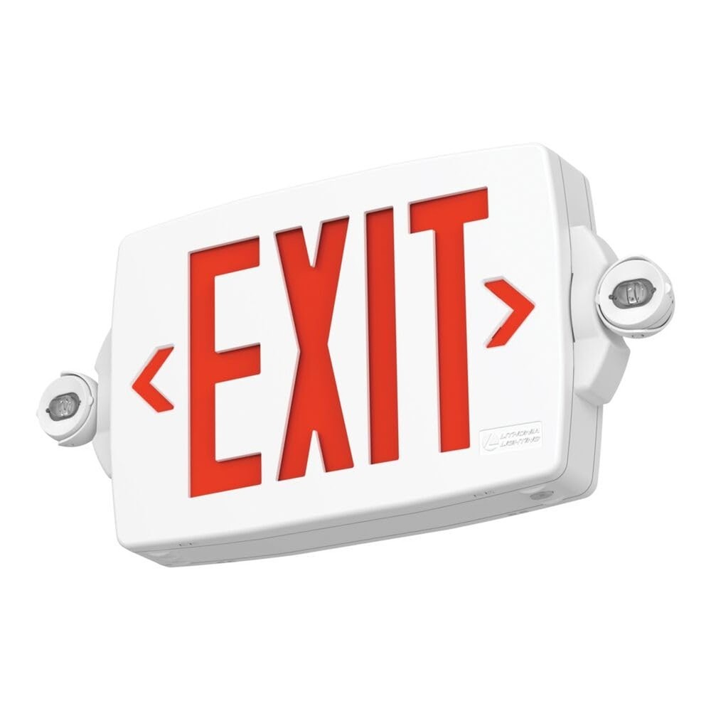 Lithonia Lighting Quantum LED Exit Sign Emergency Light Combo, Exit Sign and ...