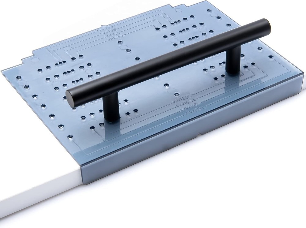 Clear Plastic Cabinet Handle Template with Drilling Guide - Accuracy Ensured