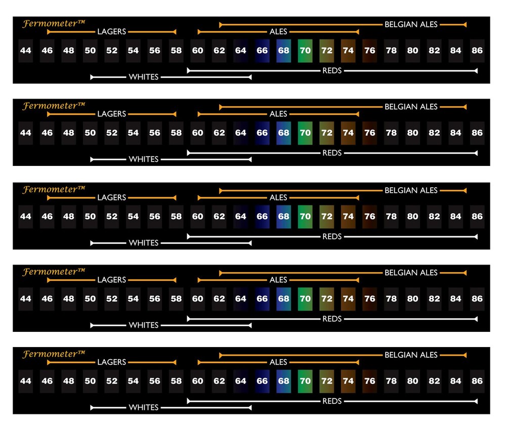 5 X Fermometer Adhesive Strip Thermometer