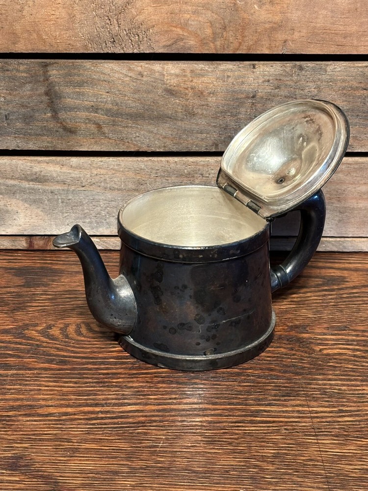 Vintage Small Silver Hinged Creamer From Benedict Indestructible