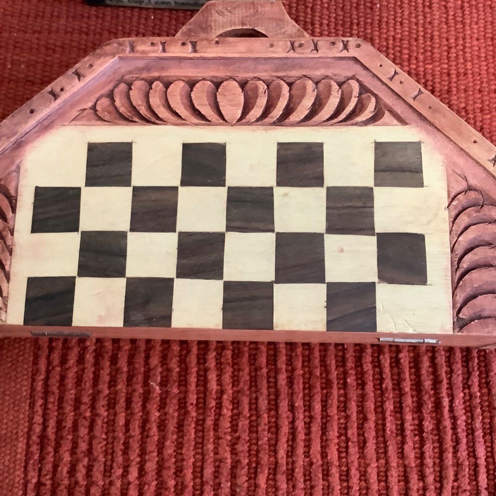 antique ? wooden hand carved chess set