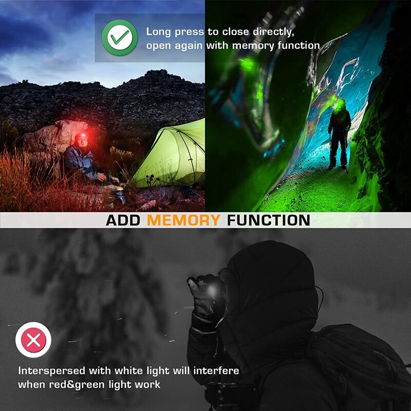 EverBrite Bright LED Headlamp Super Head Lamp 5 Lighting Modes Flashlight 5-PACK