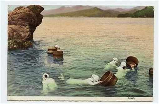 Pearl Divers Postcard Japan NYK Line