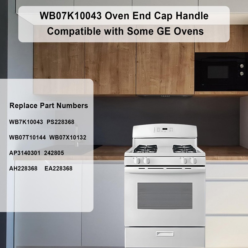 Oven End Cap Handle Part # WB07K10043 Replacement and Compatible with White