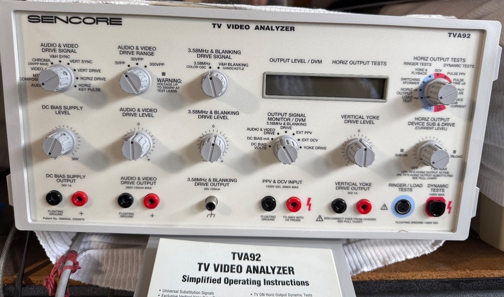 Sencore VC93 All Format VCR Analyzer 6076422M