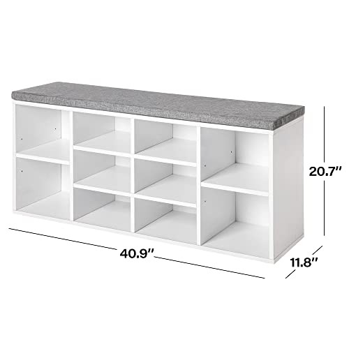 PayLessHere Shoe Bench Storage Bench Entryway Bench Shoe Storage White