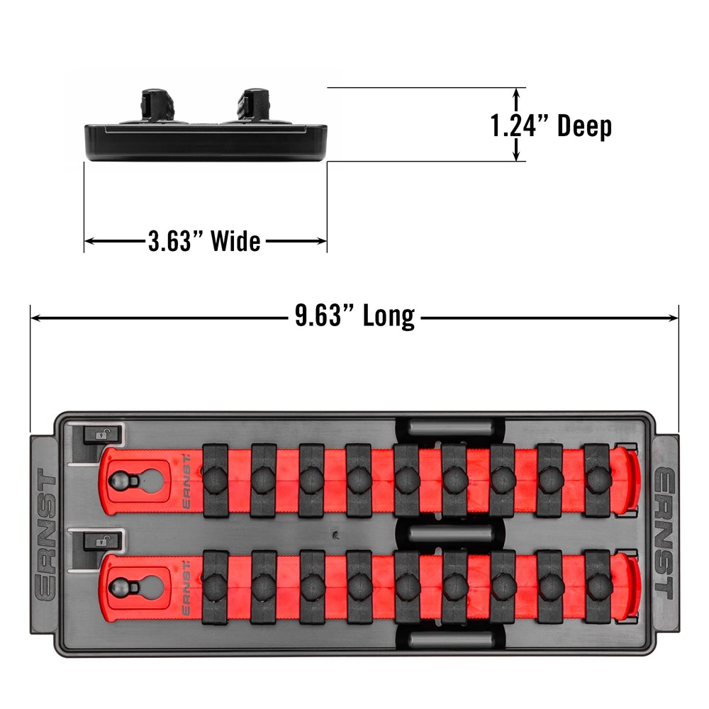 Ernst 2 Rail Twist Lock Socket Boss 8", Red - 1/4" (8552)