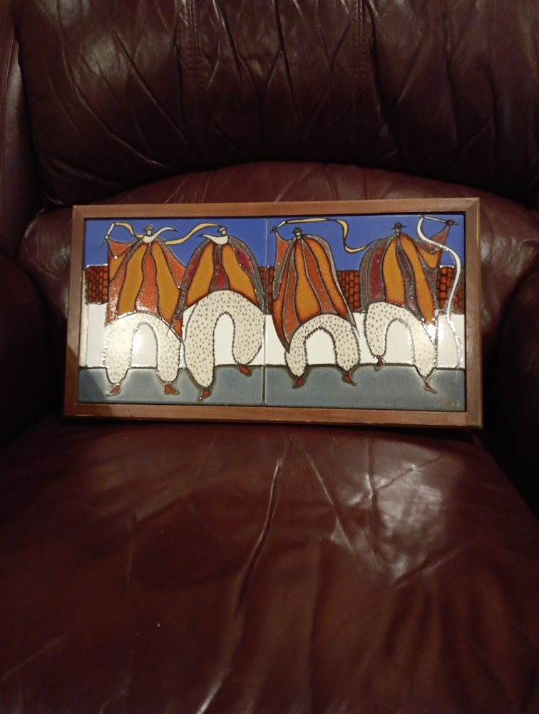 Eduardo Vega Ceramic Art Tile Vintage Ecuador
