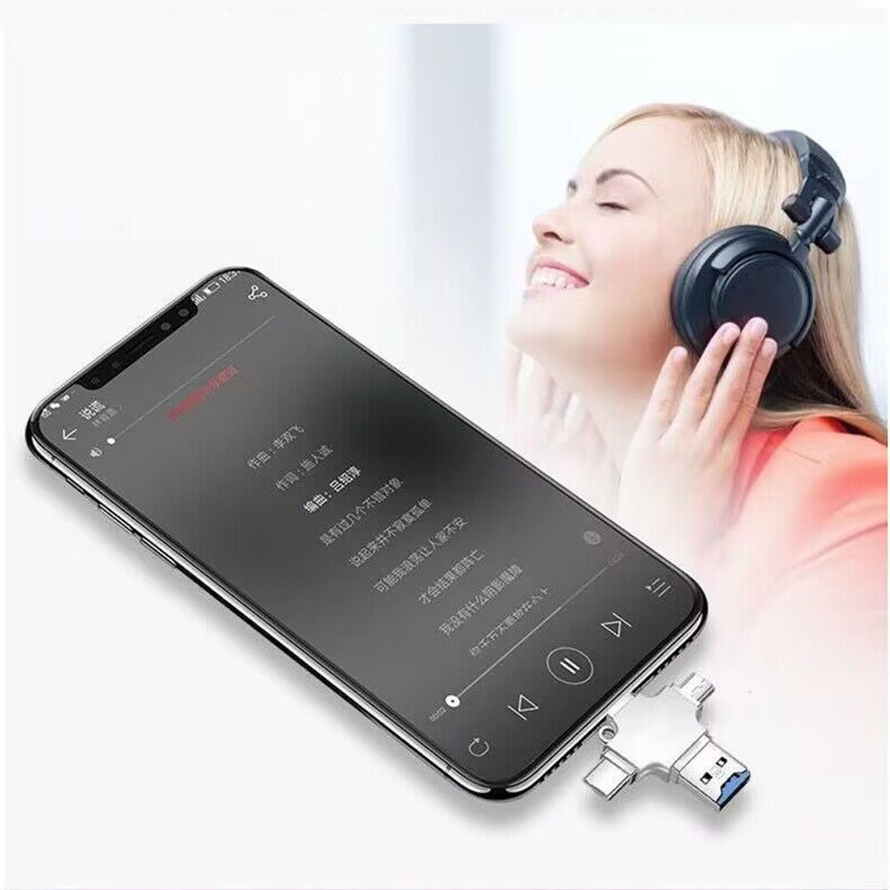 4 in1 OTG iOS Micro Type-C USB Flash TF Card Reader Adapter For iPhone Android