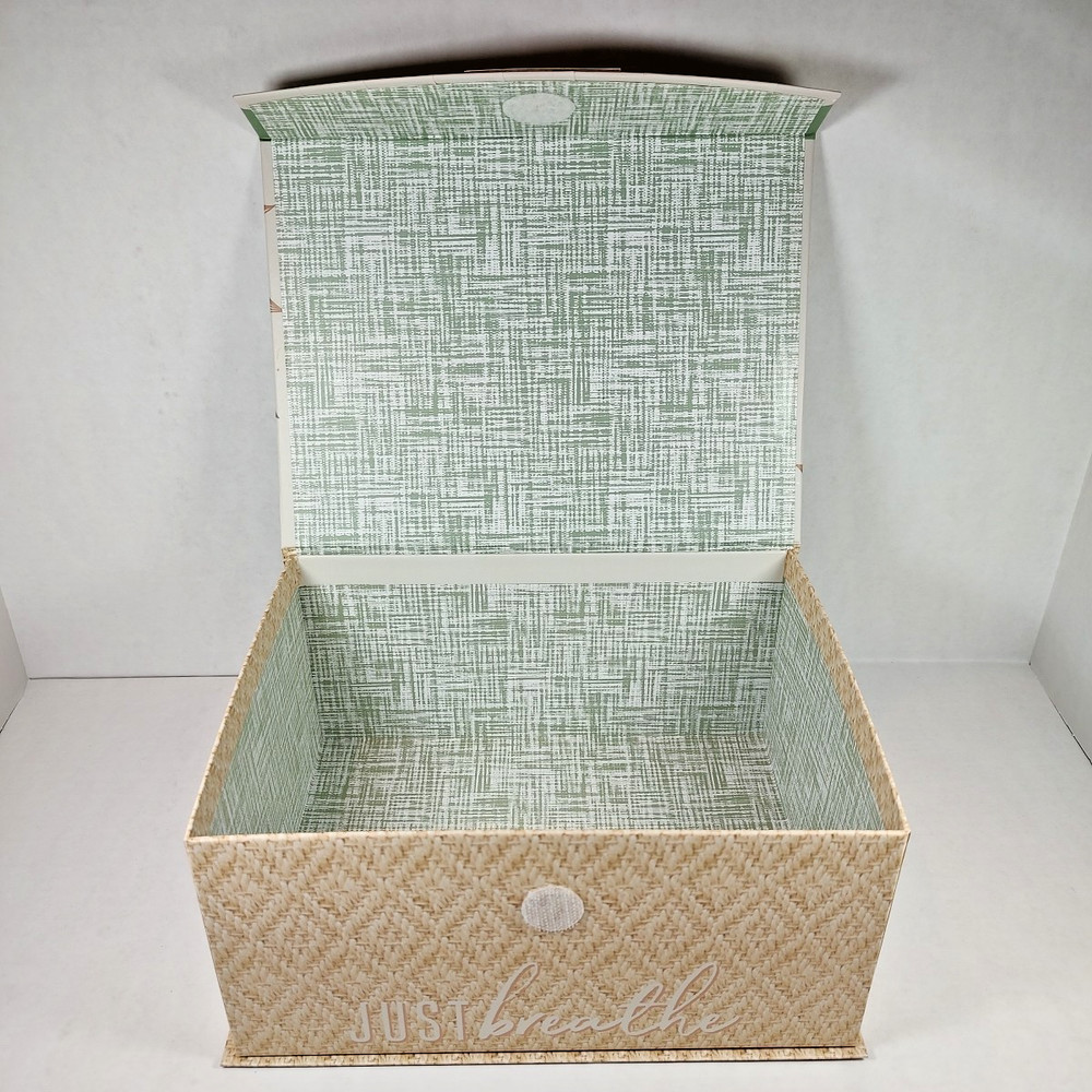 Just Breathe Modern Coastal Gift Organization Storage Box Hook & Loop Closure