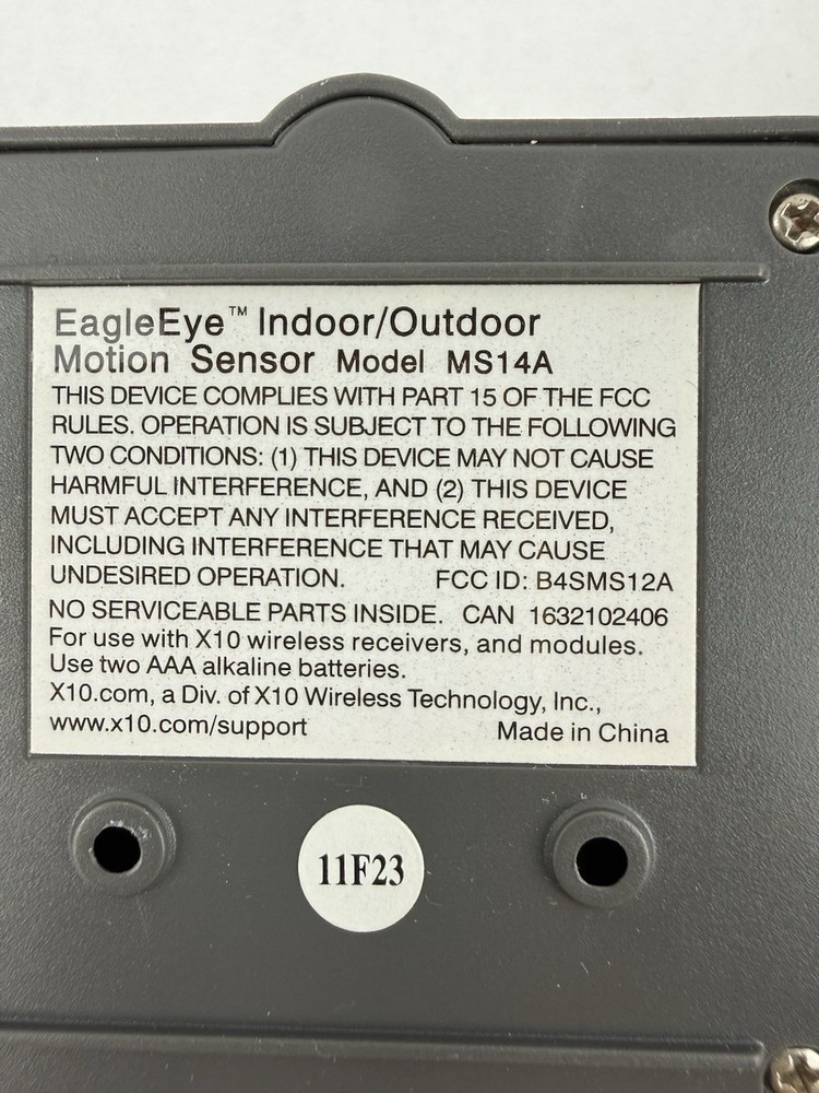 X10 Active Home Active Eye Indoor/Outdoor Motion Sensor Model MS14A Sensor X2