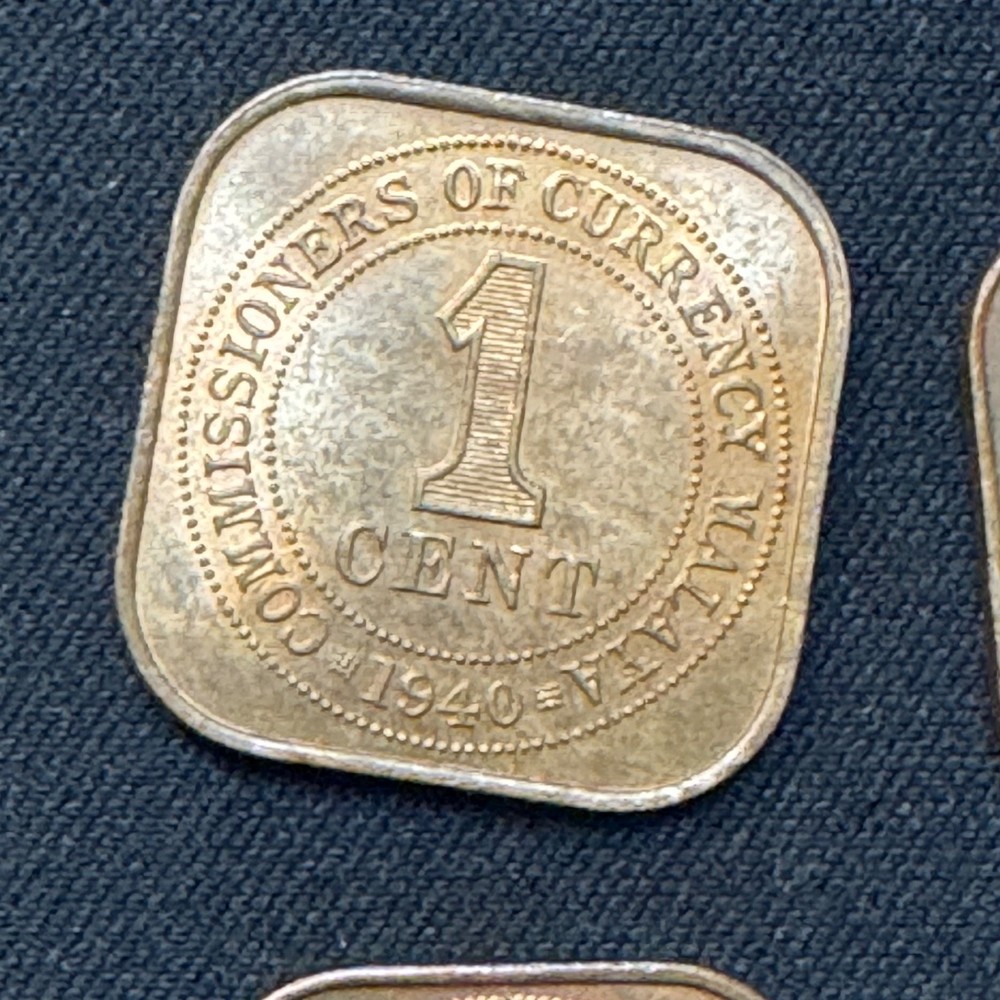 1940 - 1945 Malaya 1 cent collection - Some Uncirculated