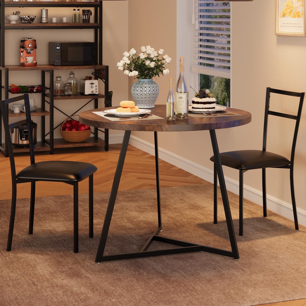 Kitchen Table and Chairs for 2 with Upholstered Chairs Dining Room Table Set