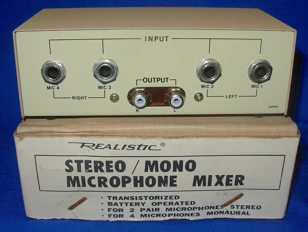 NOS NIB Stereo Mono Microphone Mixer Realistic Model 33-920 Transistorized