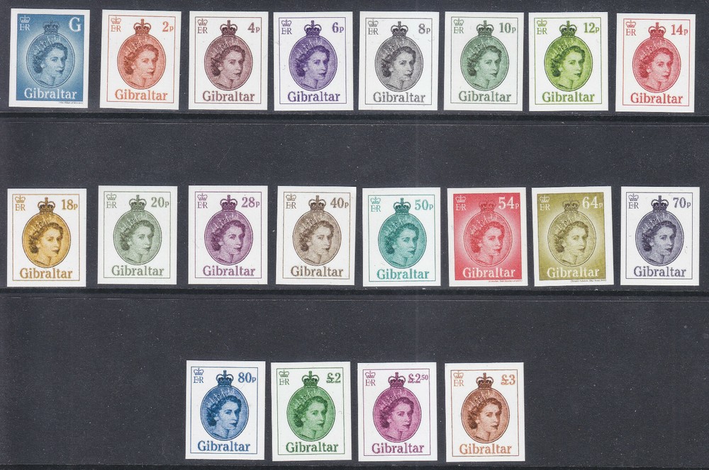GIBRALTAR 2014-2015 Definitives IMPERFORATED PROOF set.