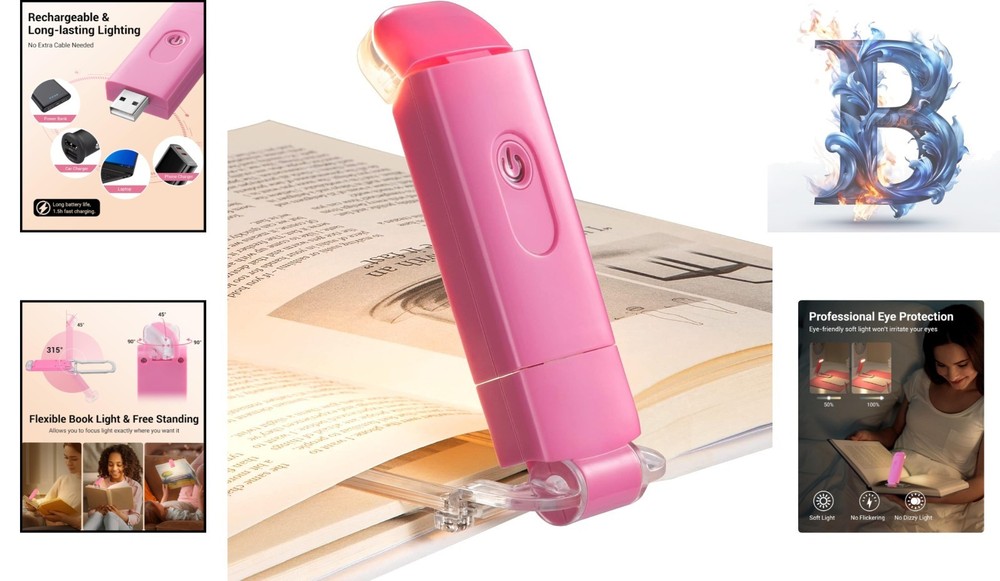 Portable Adjustable Reading Light - USB Rechargeable & Lightweight for Travel