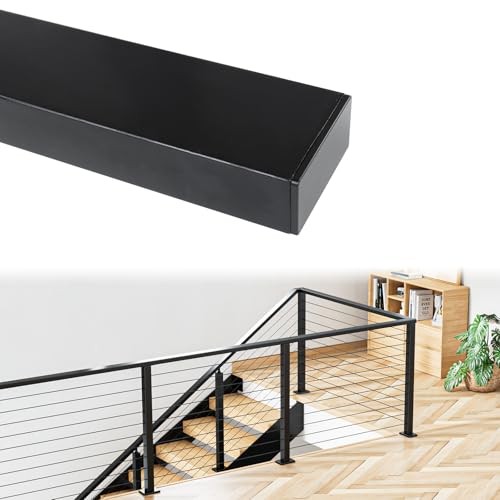 Black Cable Railing Handrail Rectangular Stainless Steel Handrail 4FT 1 Pack