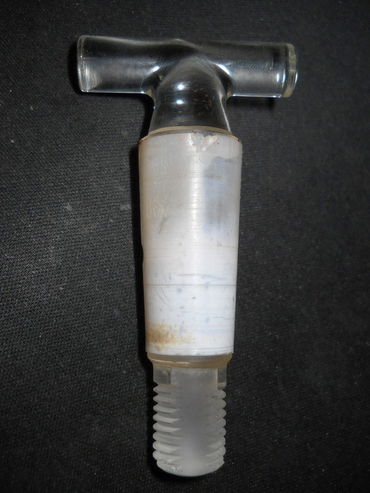 Unbranded Straight 3mm Bore Solid Glass Stopcock Plug with Threaded End