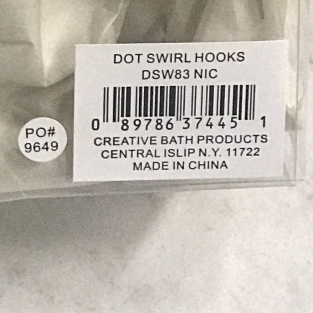 Creative Bath Dot Swirl Shower Curtain Hooks