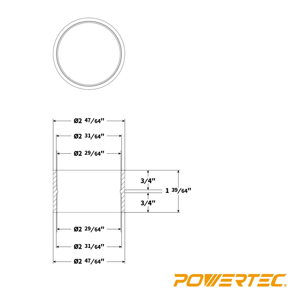 POWERTEC 2-1/2" Pipe Coupling, Black (70235)
