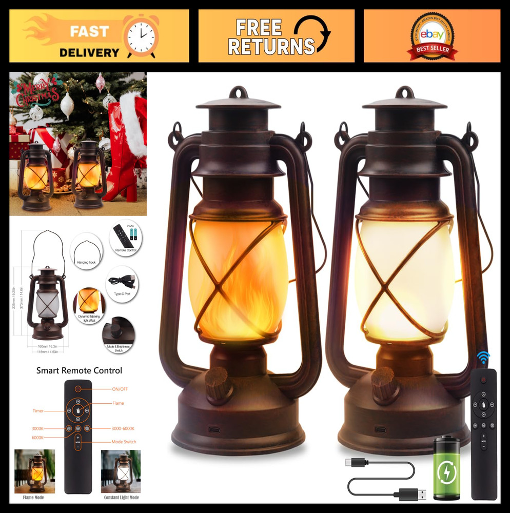 Rechargeable LED Camping Lanterns - Battery Powered, Remote Control, 4 Modes, 2