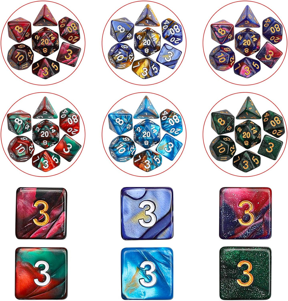 DND Dice Sets - 26 X 7 Polyhedral Dice (182Pcs) with a Large Drawstring Bag Grea