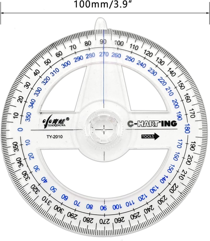 360° Protractor Pack of 30 Protactors Plastic Protractor Math Protractors Cle...