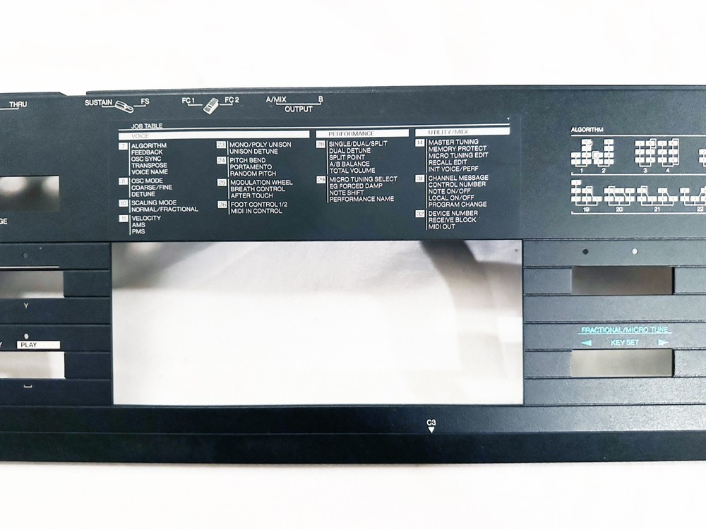 YAMAHA DX7 IIFD Original Top Side Frame Panel Unit. Great Condition !