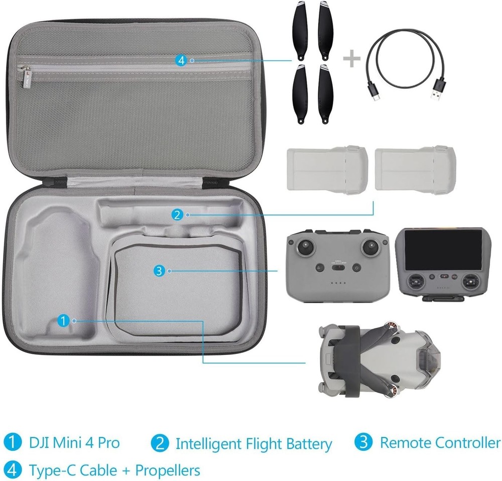 DJI Mini 4 Pro Hard Shell Case – Ultimate Protection for Drone & Accessories