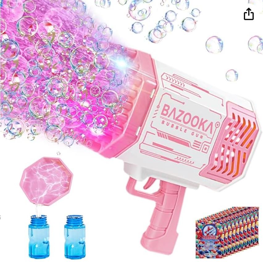 Bubble Gun Bazooka Bubble Machine Gun Bubble Blaster Gun with Bubble Solution...