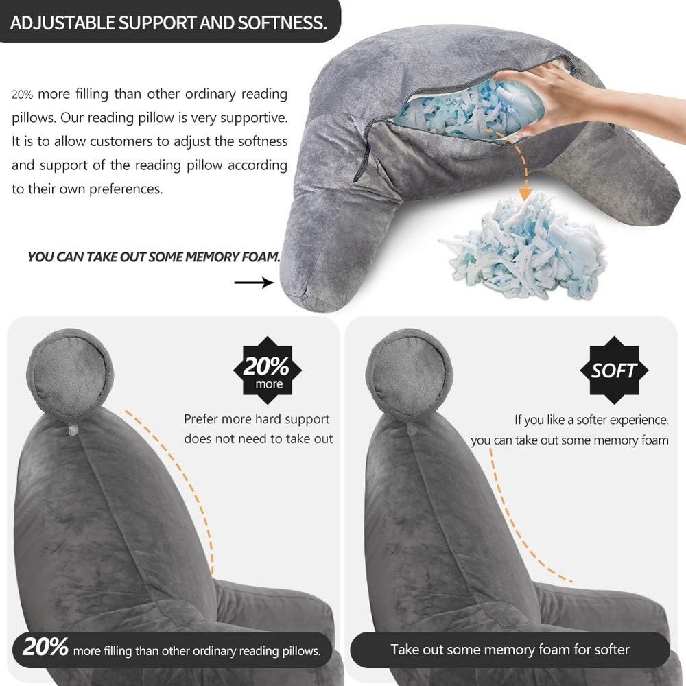 Comfy Back Support Pillow with Side Pocket & Handle