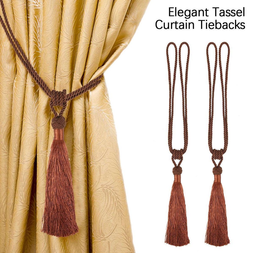 2/4Pcs Curtain Tassel Tiebacks Durable Window Tie backs Rope Holdbacks Window US