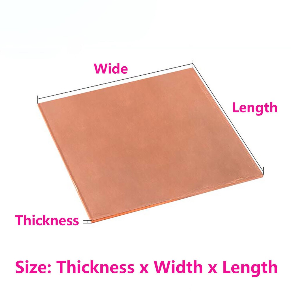 Thickness 1mm-6mm 99.9% T2 Pure Copper Plate/Sheet Copper Solid Metal Foil Panel