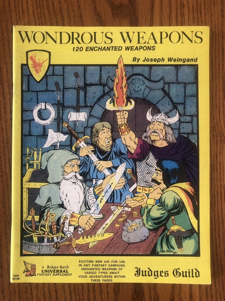 NM+! WONDROUS WEAPONS 120 Enchanted Weapons Judges Guild Dungeons & Dragons 1982