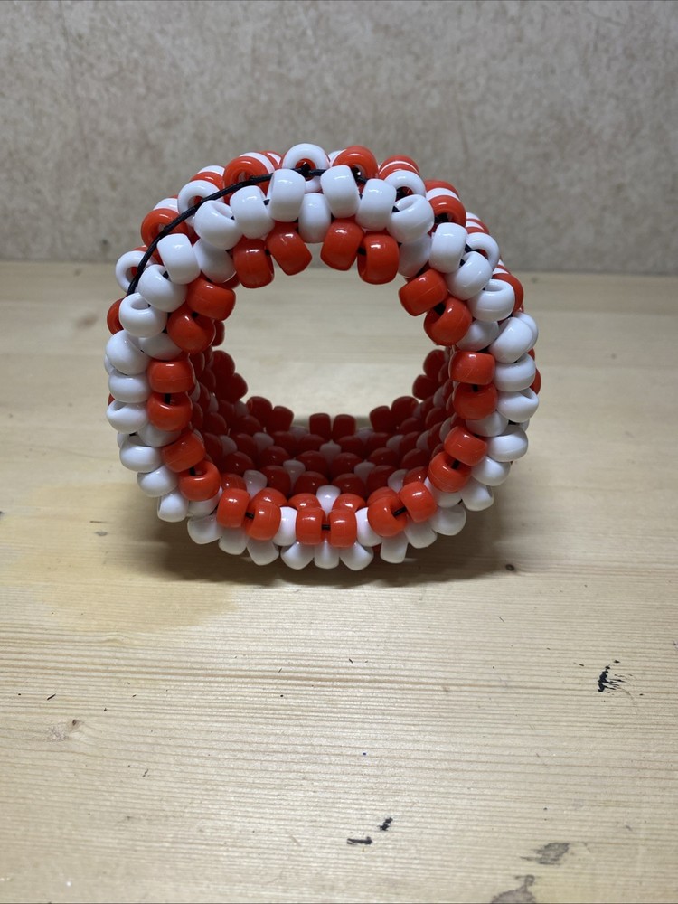 Handmade Kandi Rotator Cuff Red White
