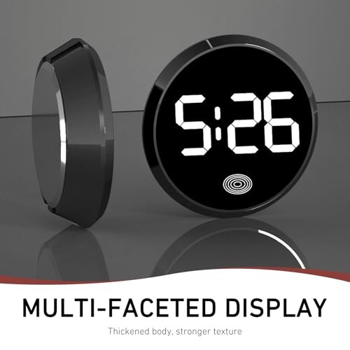 Digital Dashboard Car Clock, Round Metal Scratch-Resistant Shockproof 1 PC Red