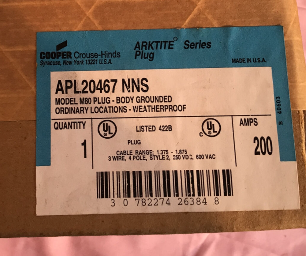 Crouse-Hinds Weatherproof Plug APL20467