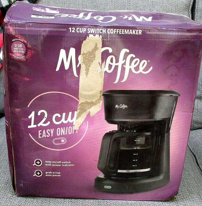 Mr Coffee Maker 12 Cup Switch SC12 Black Imperfect Box Basket Style