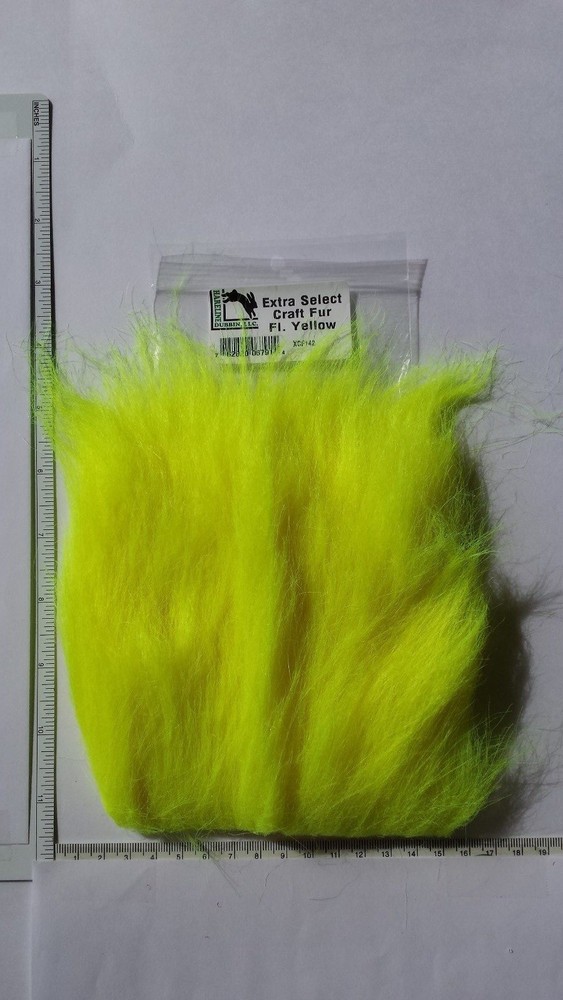HARELINE DUBBIN "  EXTRA SELECT CRAFT FUR "  FL. YELLOW   Fly Tying
