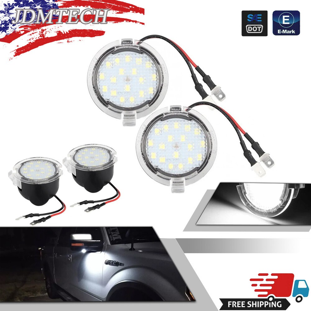 LED Side Mirror Puddle Light Kit For Ford F-150 Explorer Expedition Edge Taurus