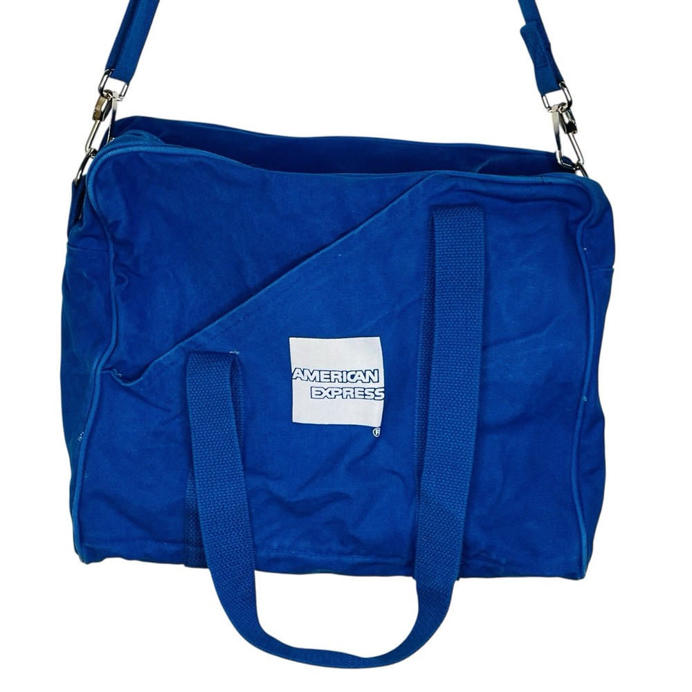 Vintage American Express Bag Blue Messenger Canvas