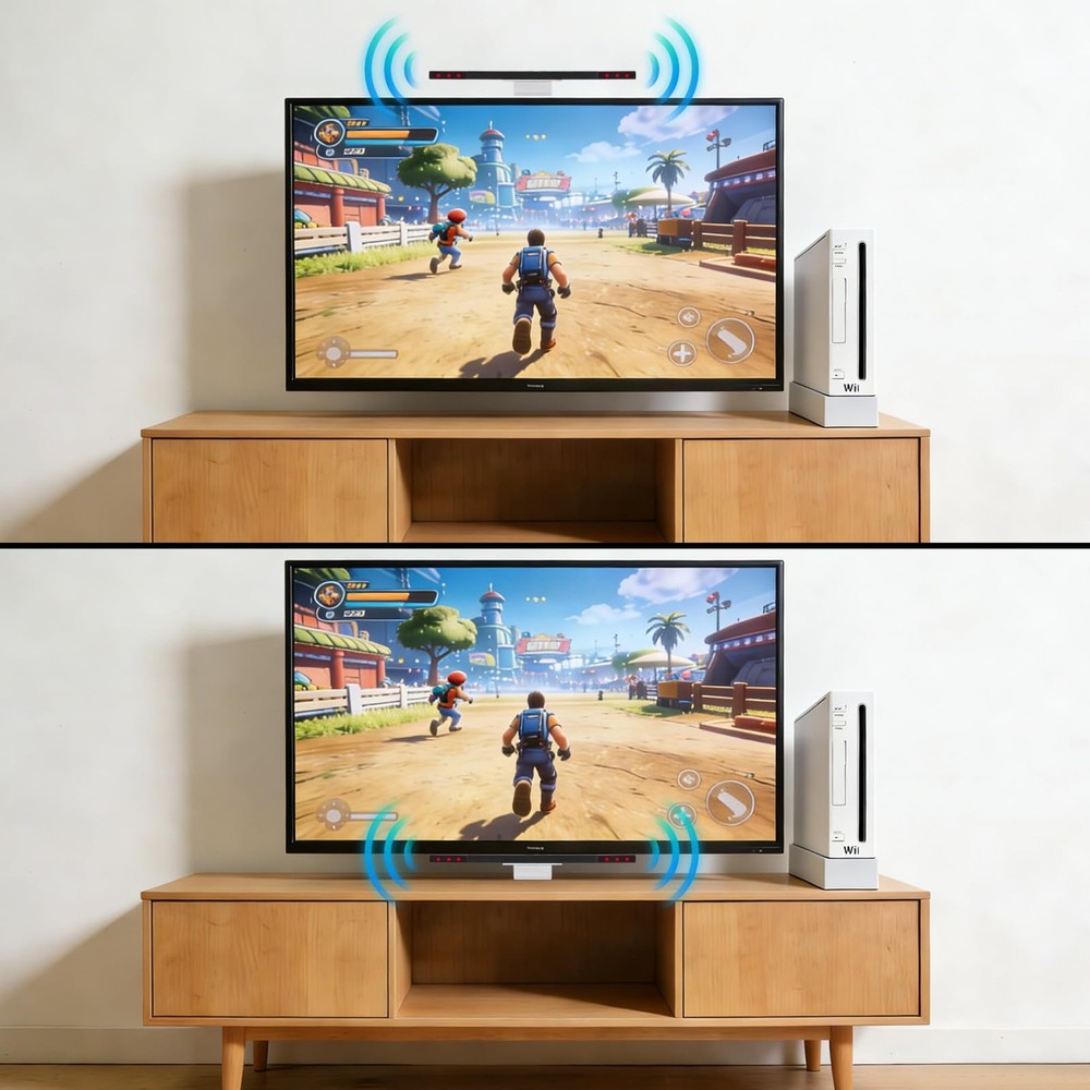 Aokin Sensor Bar for Wii, Replacement Wired Infrared Ray Silver/Black