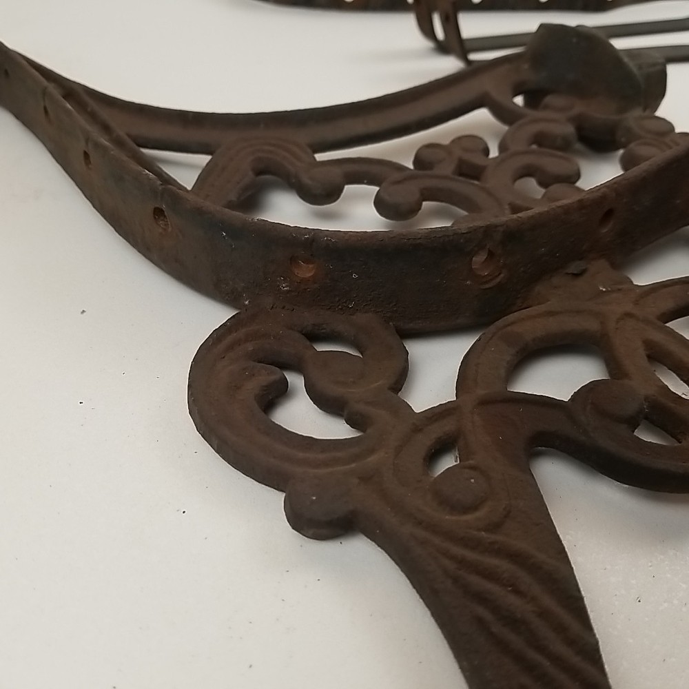 Vintage Cast Iron Bench Lion Head Sides Ends Child Bench Project Rustic